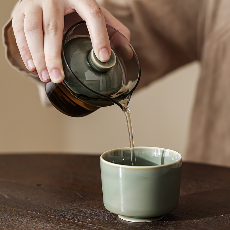 Celadon Ceramic Cup - Celadon porseleinen theekop draagbare reisset met