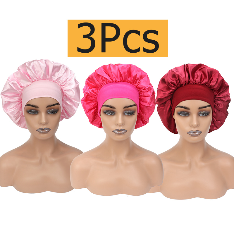 Sleeping Pack Overnight - Zijden Bonnet Satijnen Haarbonnetten 3-pack Nachtmutsen